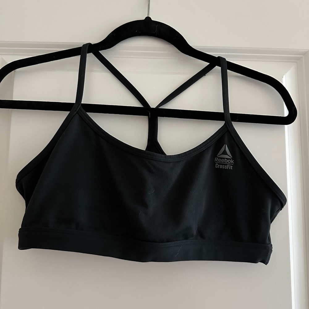 Reebok Black Strappy Sports Bra